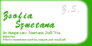 zsofia szmetana business card